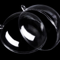 Átlátszó műanyag gömb Ø8,5 cm 2 részes, 1 csomag- 2darab